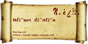 Német Ádám névjegykártya
