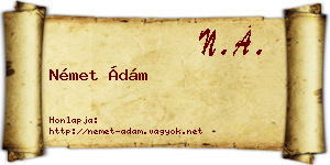Német Ádám névjegykártya